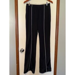 Nike‎ Vtg Dri-FIT Black Flare Track Pants Medium Tall Reflective Zip Hem Y2K